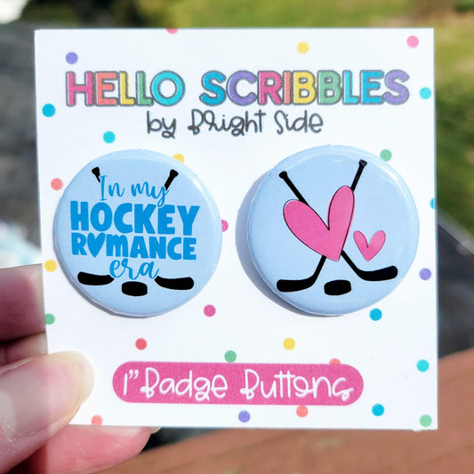 Hockey Romance Badge Button Set
