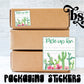 Square Cactus Pick Up For Packaging Sticker