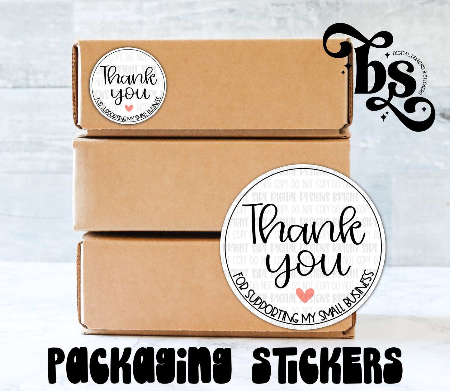 Thank you for your order -Round simple packaging sticker