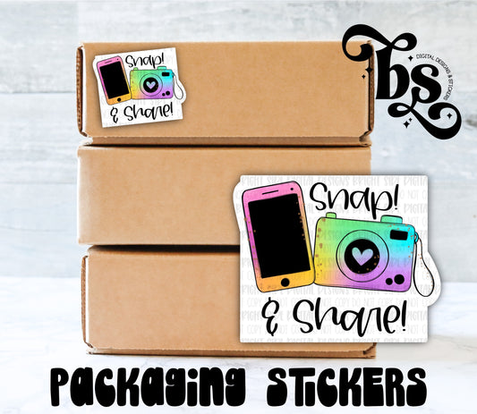 Snap & Share Rainbow Packaging Sticker