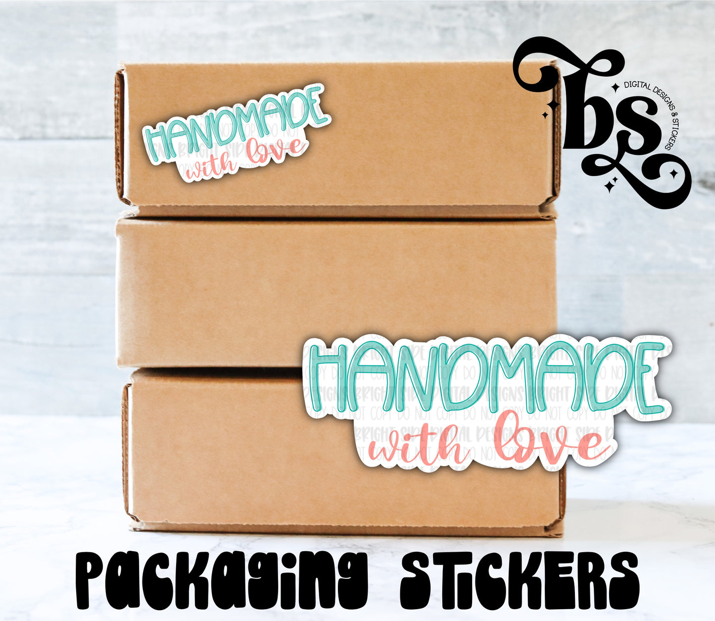 Handmade With Love Packaging Sticker