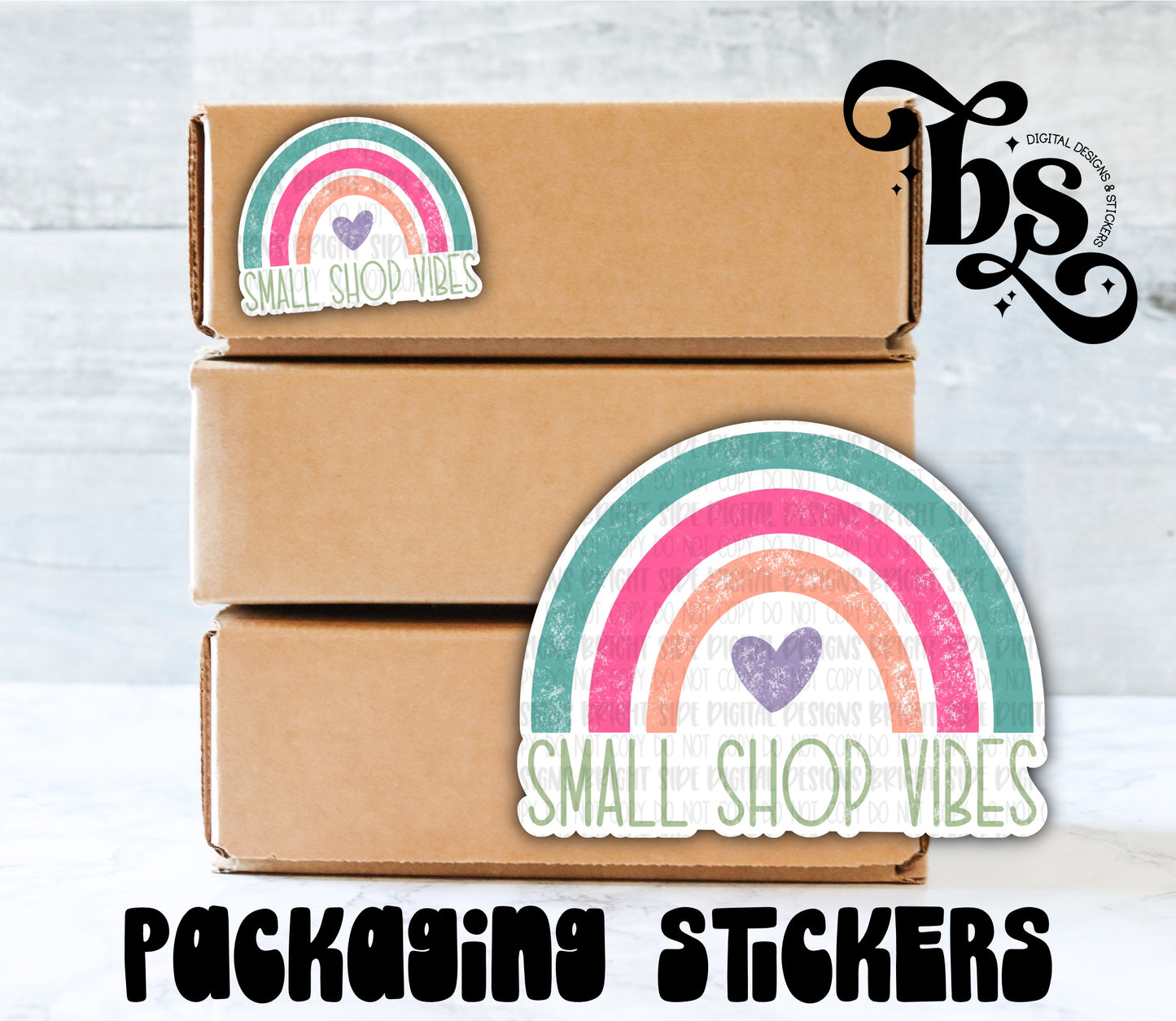 Small Shop Vibes Rainbow Packaging Sticker