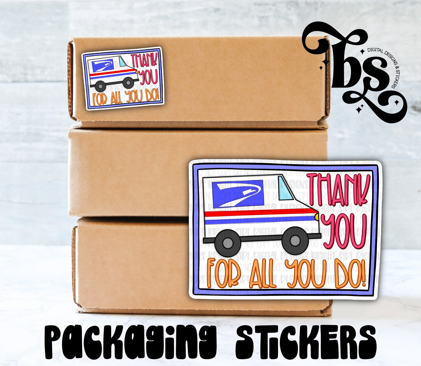 Postal Thank You Packaging Sticker