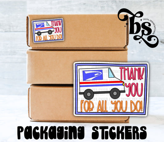 Postal Thank You Packaging Sticker