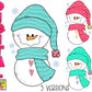 Whimsical snowman -3 versions