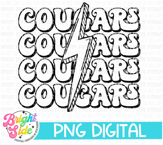 Cougars -single colored School mascot design