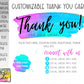 Pink/Blue Watercolor Thank You Card