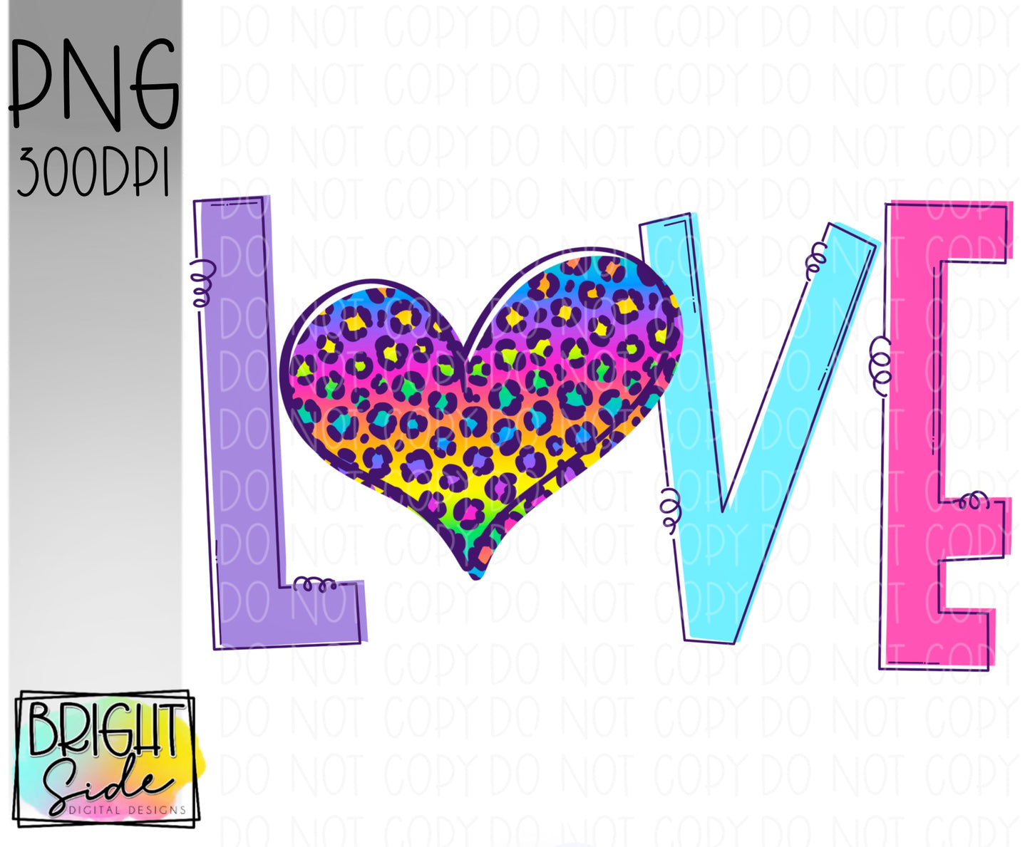 Love -colorful leopard heart