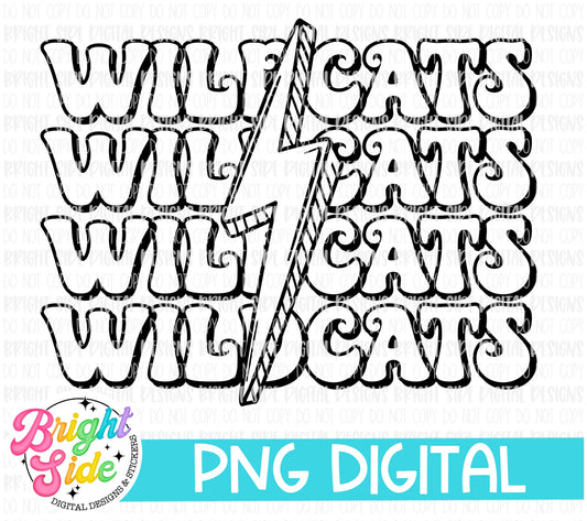 Wildcats -single colored School mascot design