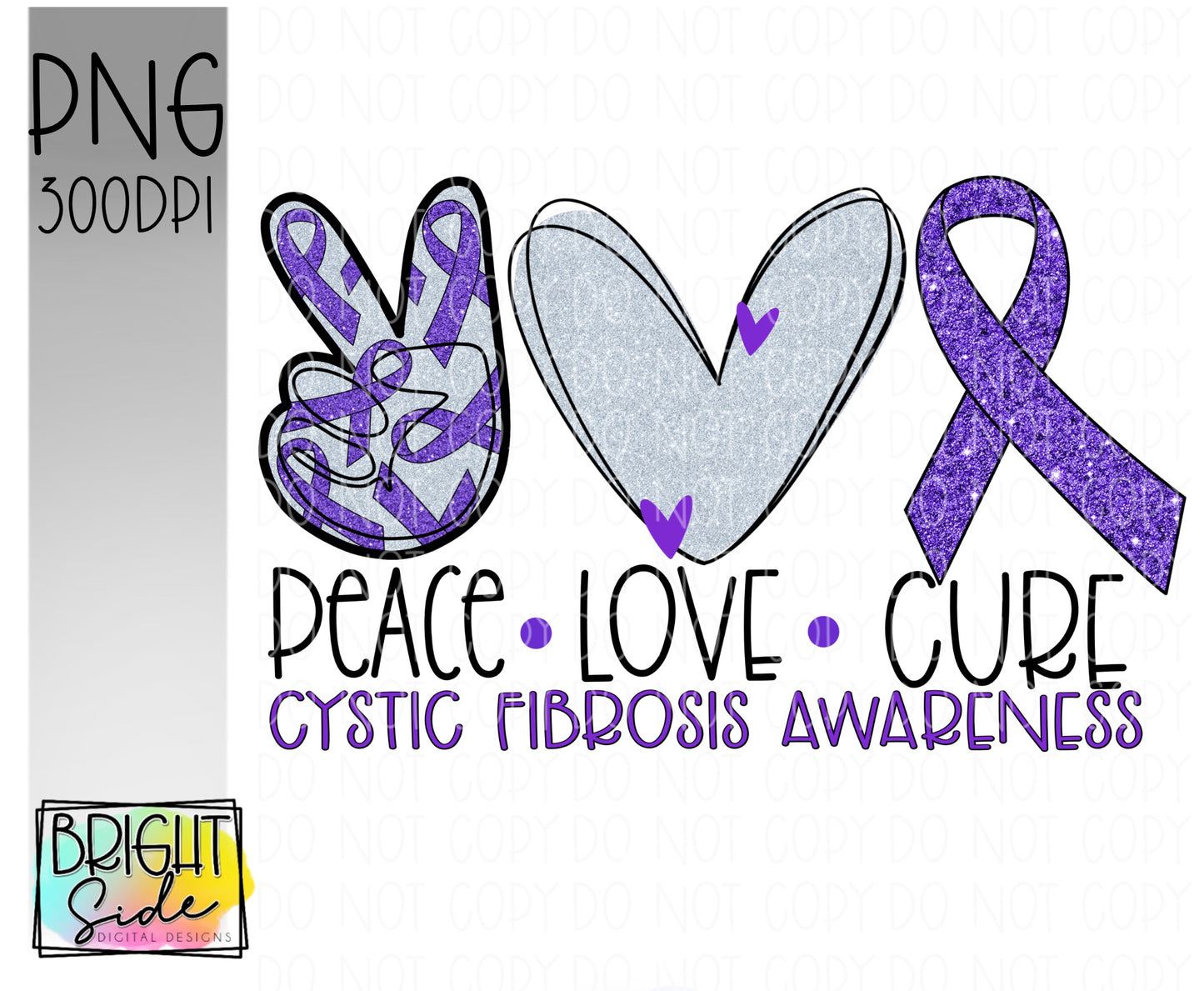 Peace Love Cure Cystic Fybrosis Awareness