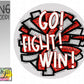 Go! Fight! Win! Pom-Pom door-hanger design