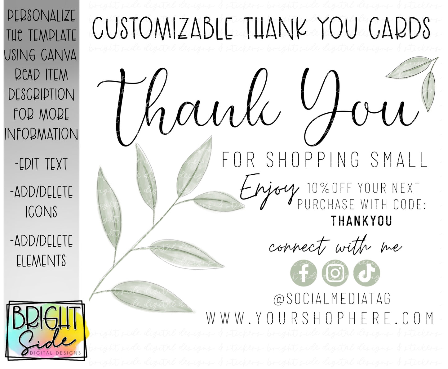Thank You Card 6 simple floral