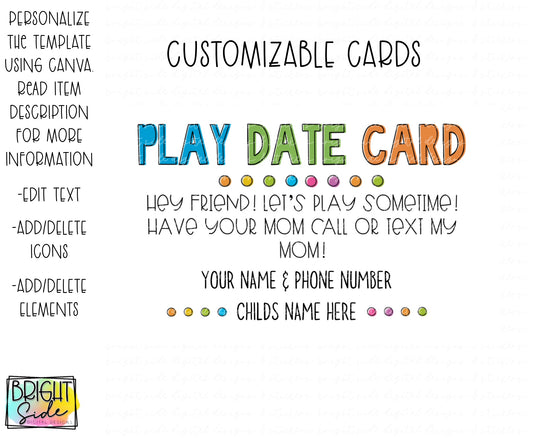 Play date cards