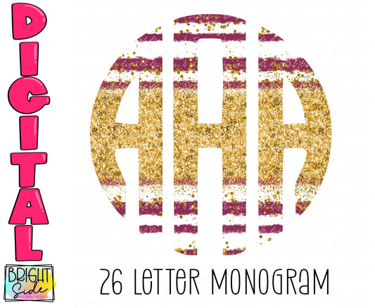 Red & Gold Fall Monogram