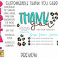 Thank You Card -Teal Leopard