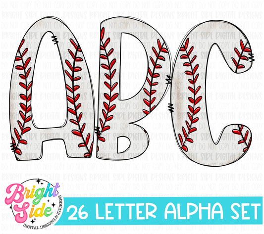 Baseball Alpha Doodle Set