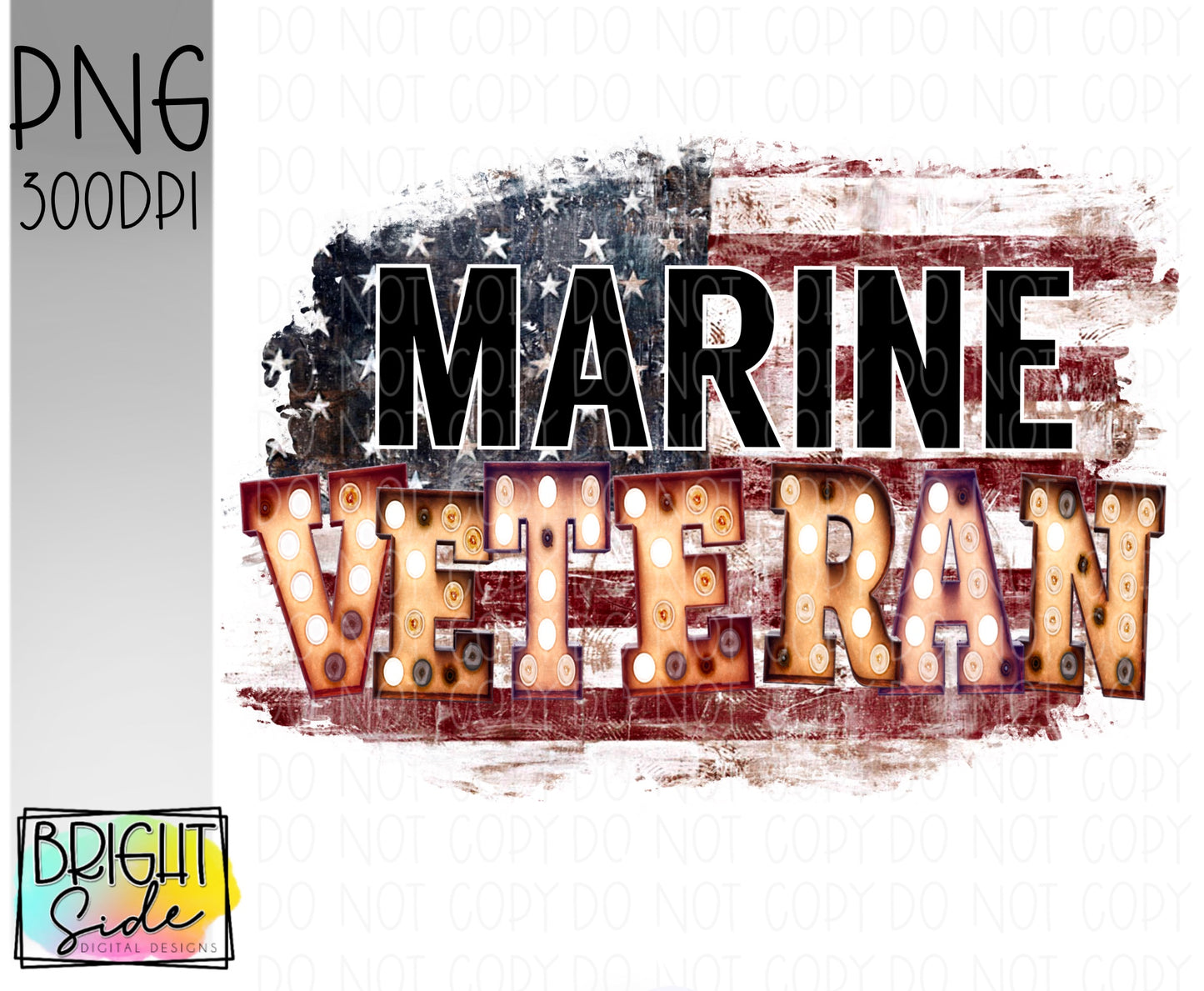 Marine Veteran marquee -plain