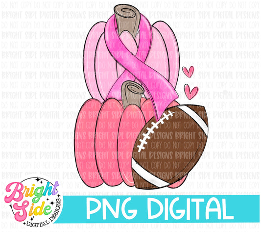 Pink Pumpkins with Ribbon and Football