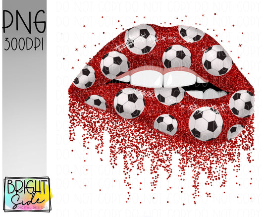 Soccer lips -Red