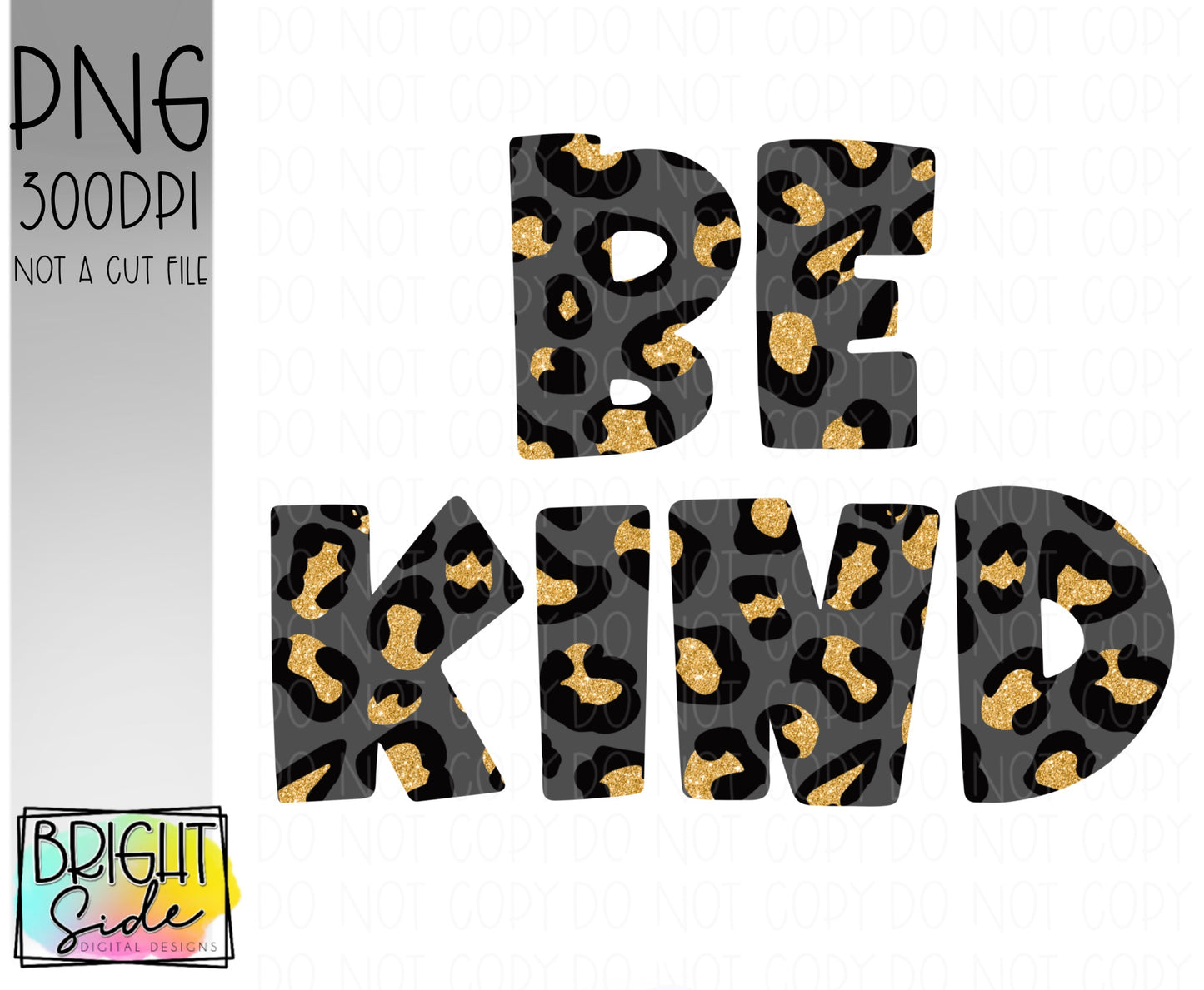 Be Kind gold leopard print