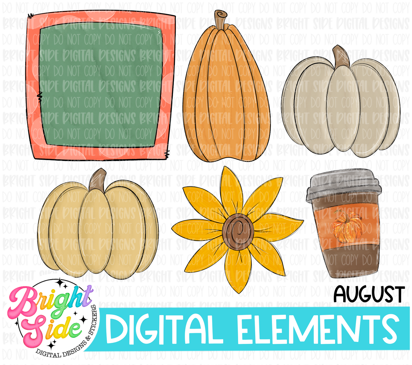 Fall Thanksgiving Digital Elements Bundle