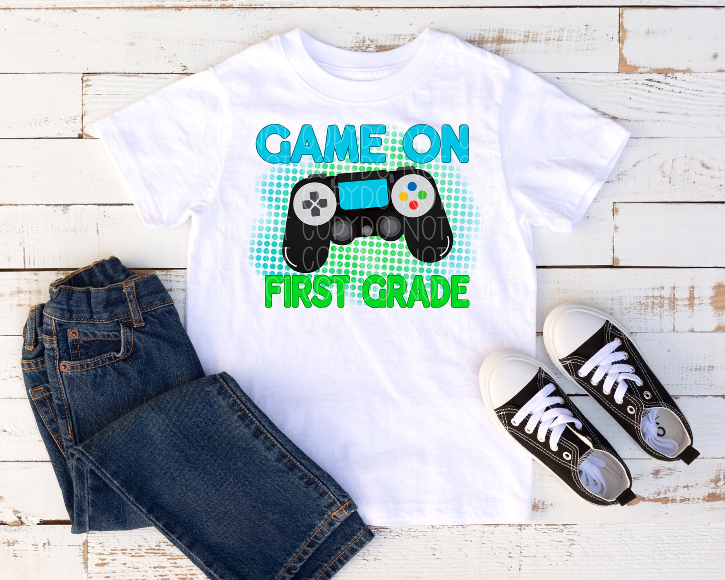 Game on green/blue bundle