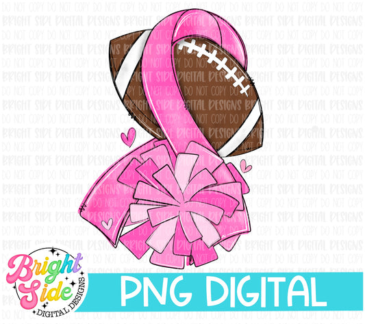 Football Cheer Pink Ribbon