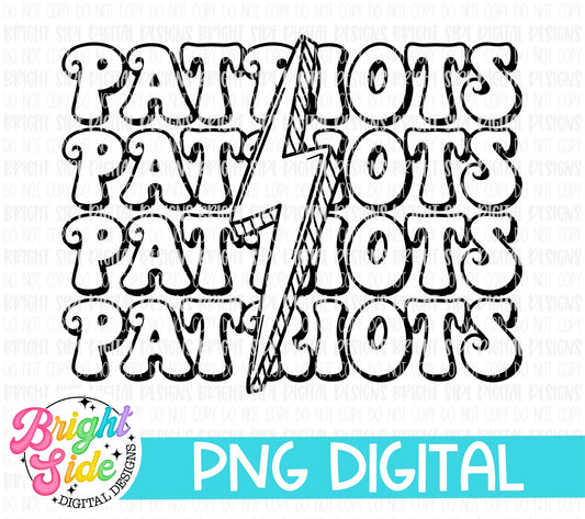 Patriots -single color school mascot design