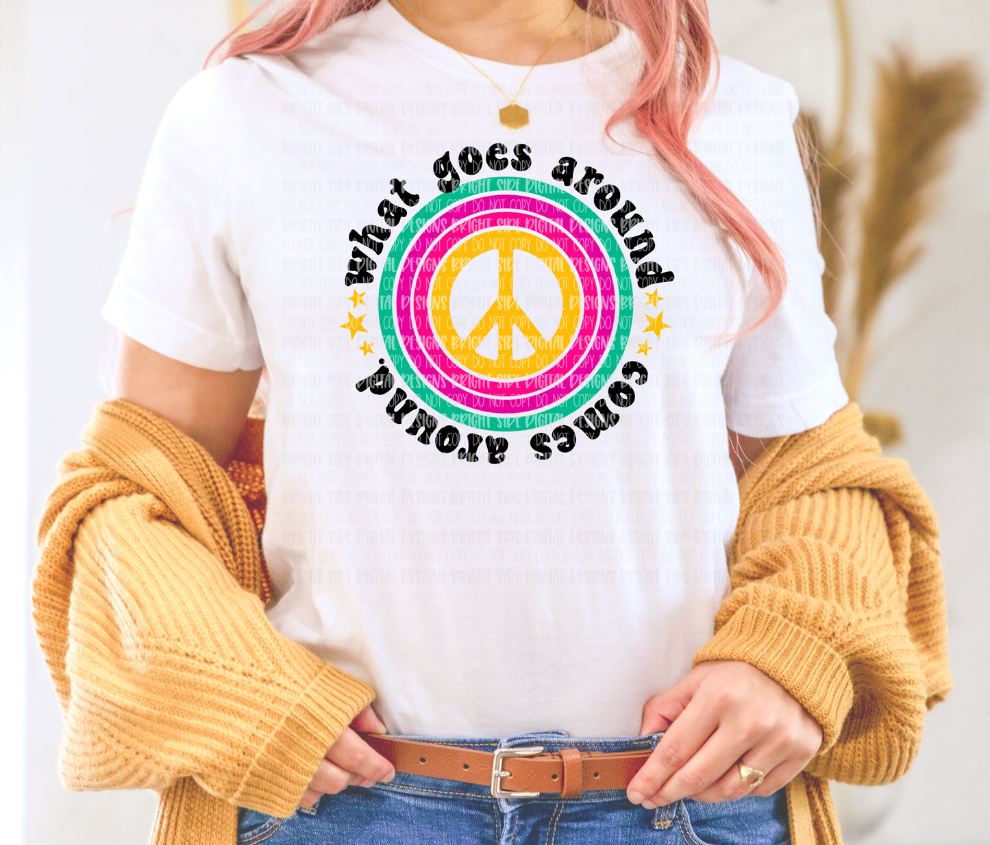 What goes around comes around (peace sign)