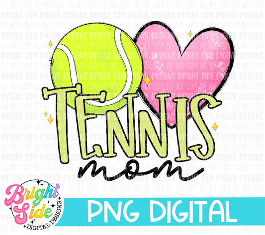 Tennis Mom -Pink Heart