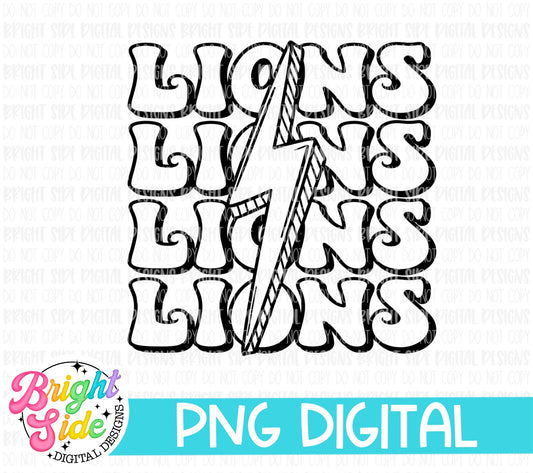 Lions -single colored School mascot design