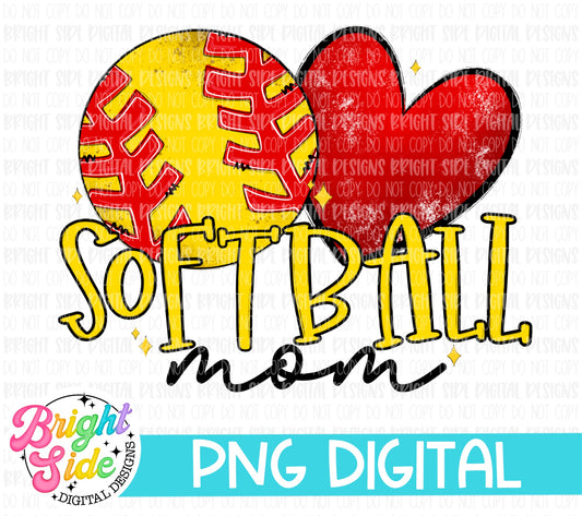 Softball Mom -Red Heart