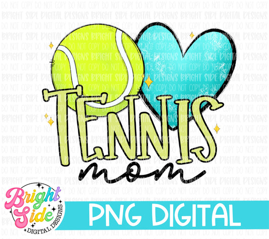 Tennis Mom -Blue Heart